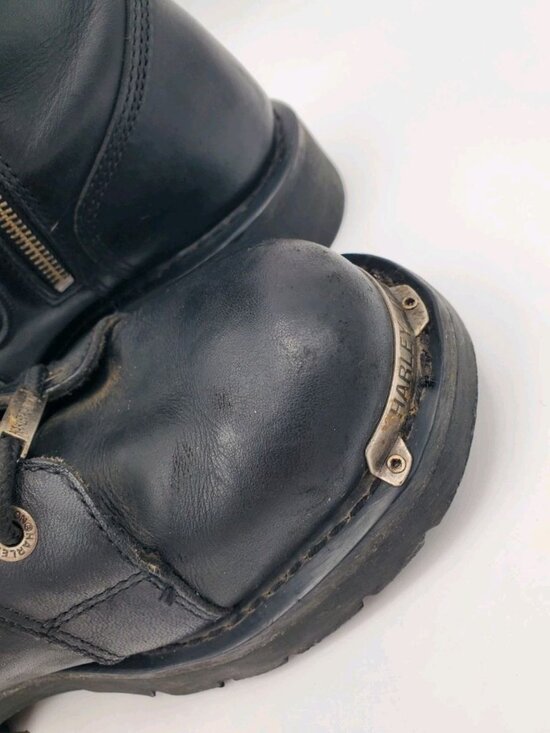 Harley Davidson Diversion Skull Motorcycle Boots Size 8 1/2 Black Leather D94169 main image 5
